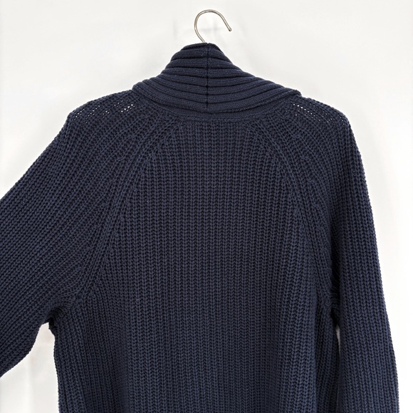 J.JILL | Rib-Textured Open-Front Knit Cardigan Sweater in Navy Blue | XL - Picture 9 of 12